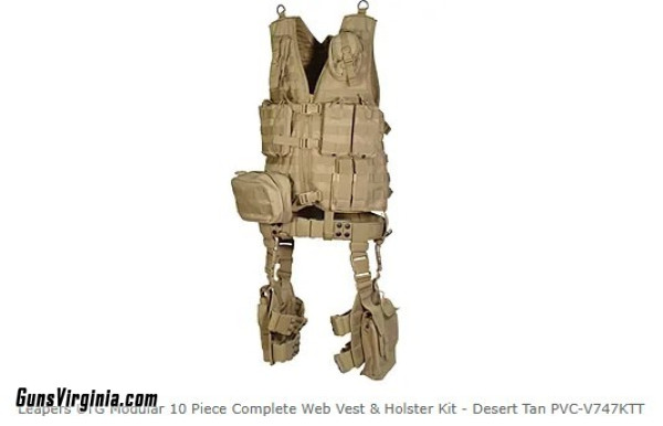 UTG 10 Piece Complete Web Vest & Holster Kit Contents